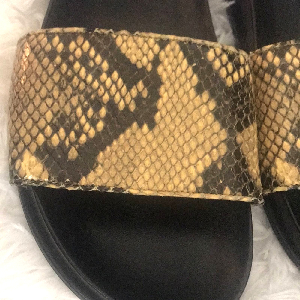 Frame Le Osborne Black Brown Python Embossed Leat… - image 4